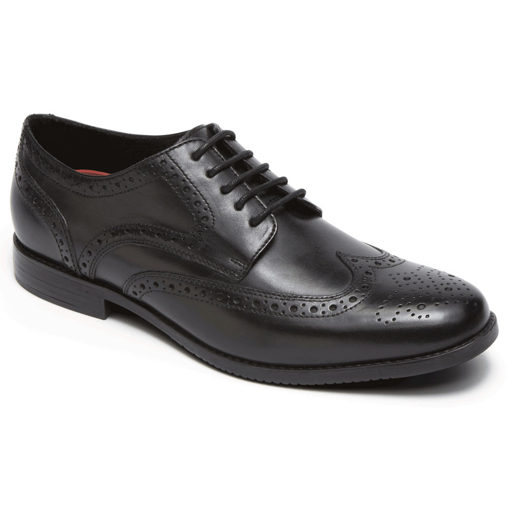 Rockport Singapore Mens Lace Up - Style Purpose Wingtip Black - XP8521730